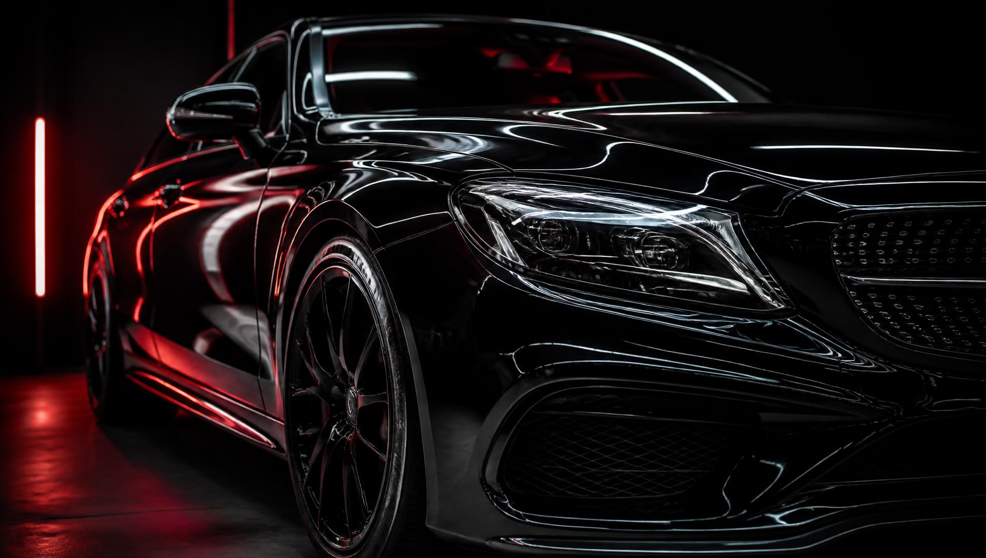 Freshly machine polished car with a deep gloss finish